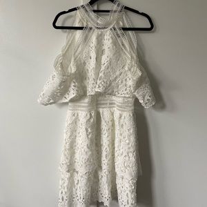 Few Moda White Off-Shoulder Lace Overlay Dress